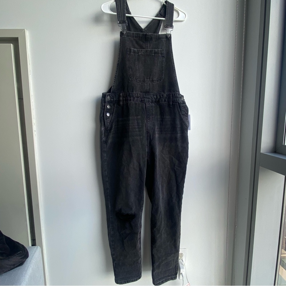 TNR Black Demin Overalls Size L NWT